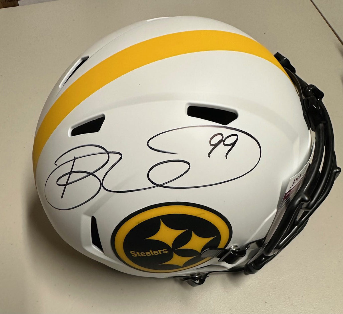 Brett Keisel Autographed Replica Full Size Lunar Speed Steelers Helmet (JSA)