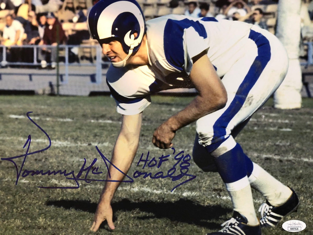 Autographed Tommy McDonald Los Angeles Rams Football 11x14 Photo w/ JSA COA
