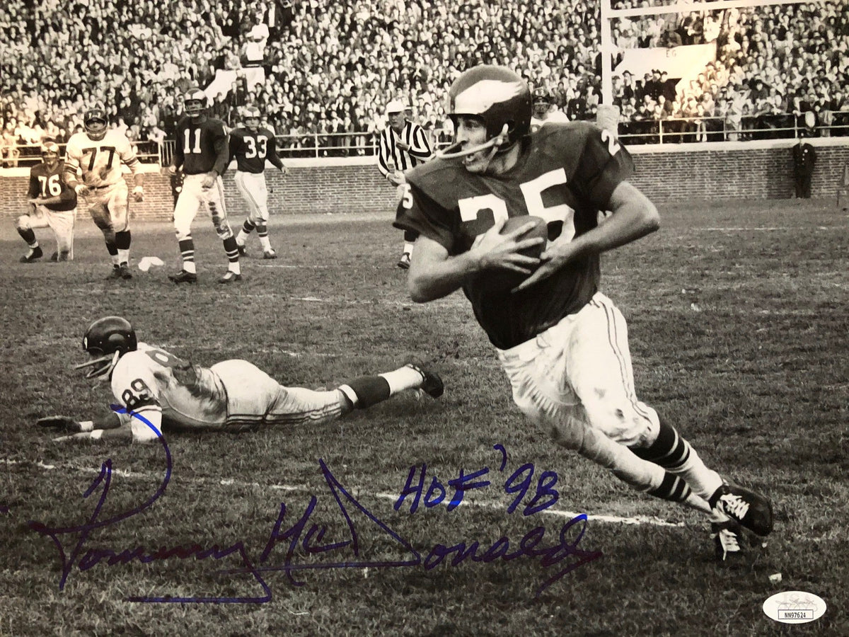Autographed Tommy McDonald Philadelphia Eagles Football 11x14 Photo w/ JSA COA