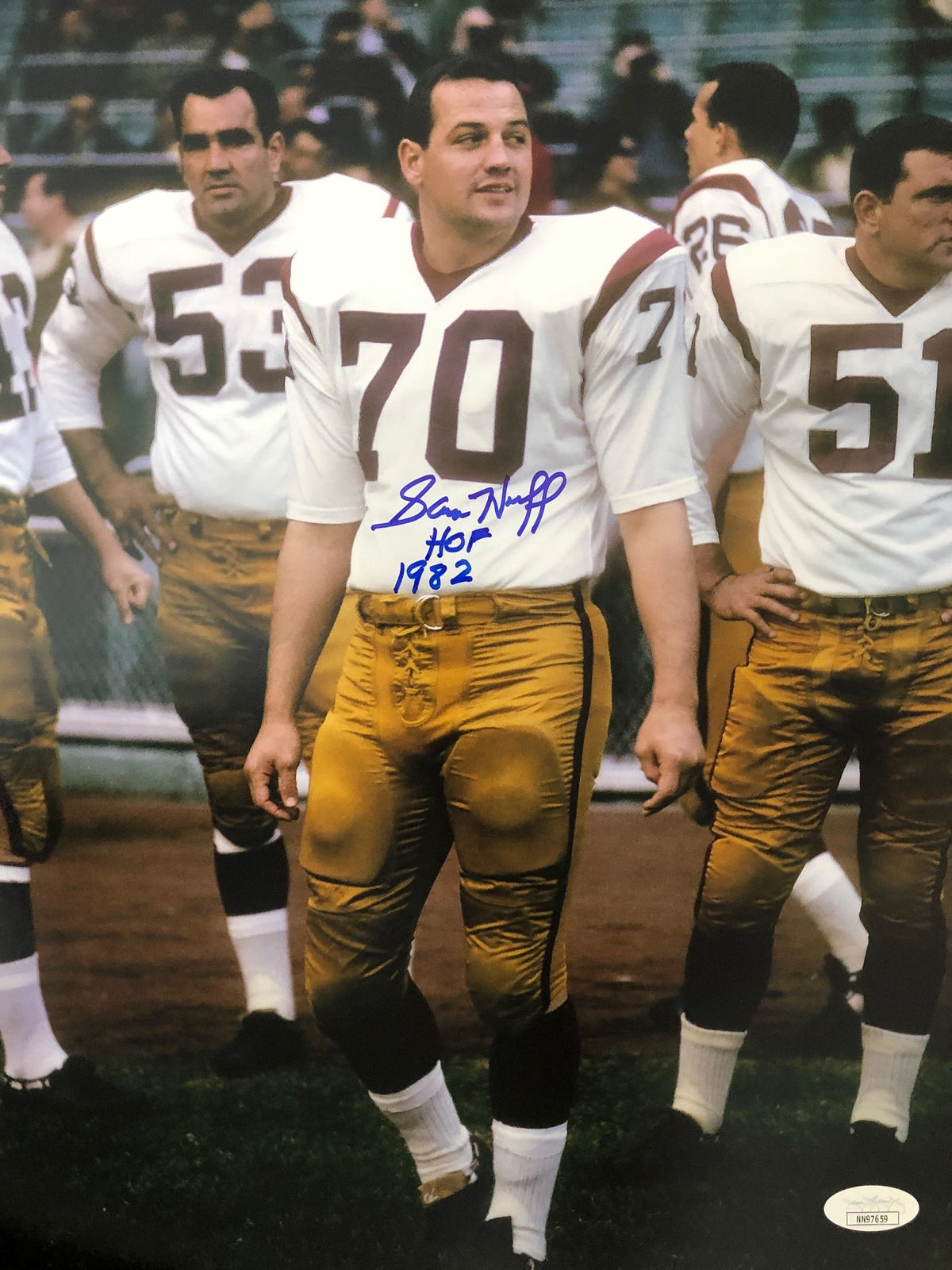 Autographed Sam Huff Washington Redskins 11x14 Photo with JSA COA