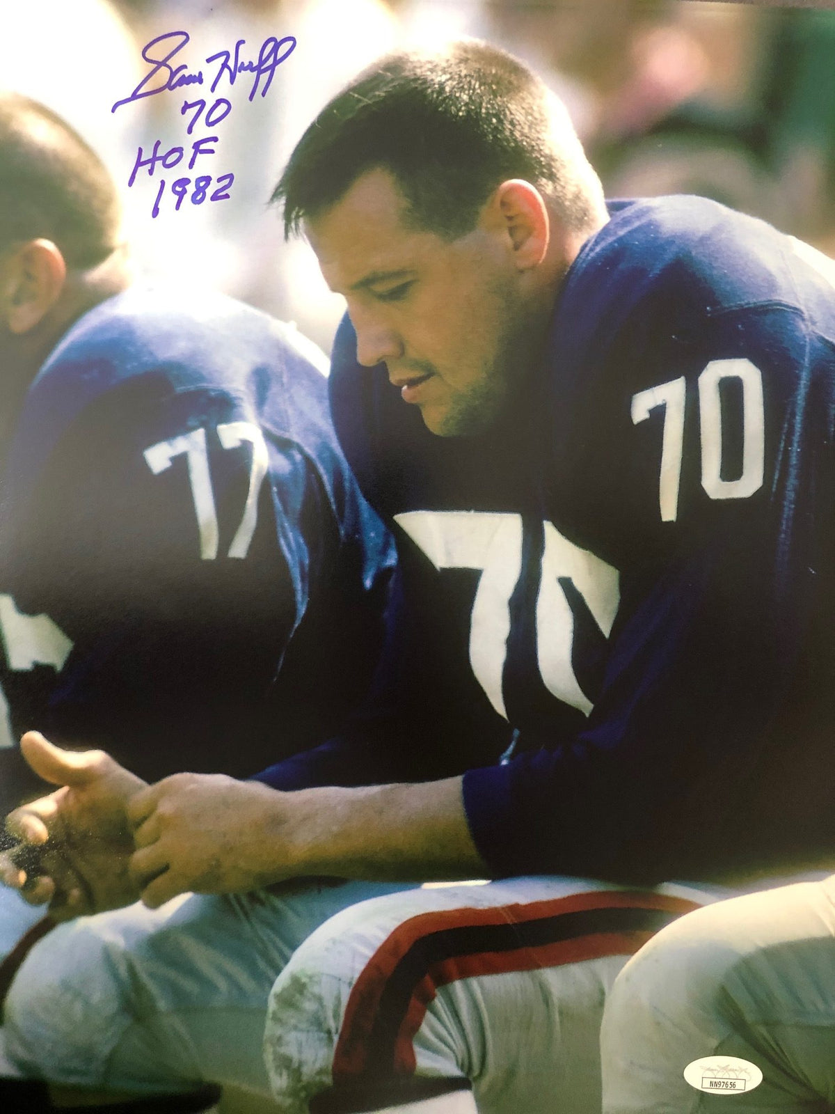Autographed Sam Huff New York Giants 11x14 Photo with JSA COA