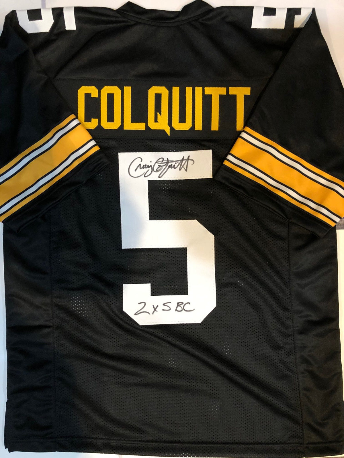 Autographed Craig Colquitt Pittsburgh Custom Jersey - with  COA