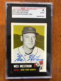 Autographed 1991 Topps Archives Wes Westrum 1953 Reprint card #323 SGC Slabbed