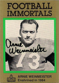 Autographed ARNIE WEINMEISTER New York Giants Football Immortals Card