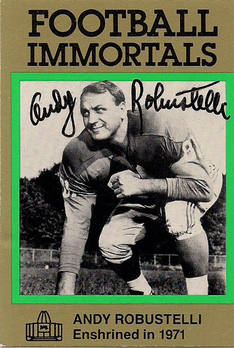 Autographed ANDY ROBUSTELLI New York Giants  Football Immortals Card