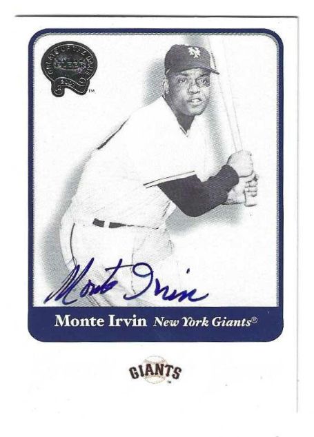 Autographed MONTE IRVIN New York Giants 2001 Fleer Greats Card