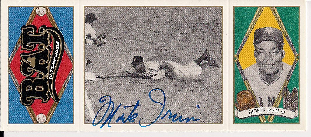 Autographed 1993 MONTE IRVIN Upper Deck BAT card