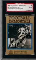 Autographed Marion Motley Cleveland Browns Football Immortals Card, #87. Slabbed by SGC