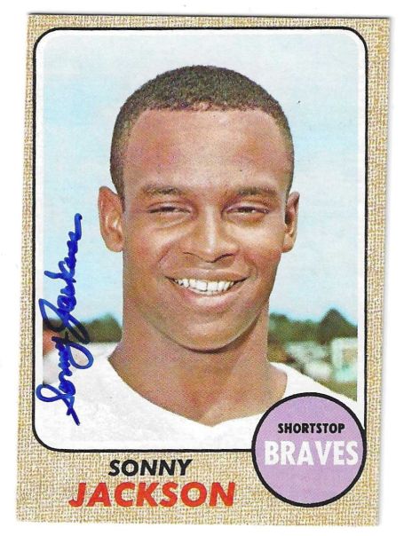 Autographed SONNY JACKSON Atlanta Braves 1968 Topps card