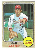 Autographed Larry Jaster St. Louis Cardinals 1968 Topps Card