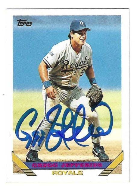Autographed GREGG JEFFERIES Kansas City Royals 1993 Topps Card