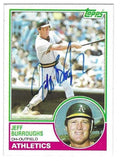 Autographed JEFF BURROUGHS Oakland A's 1983 Topps Card