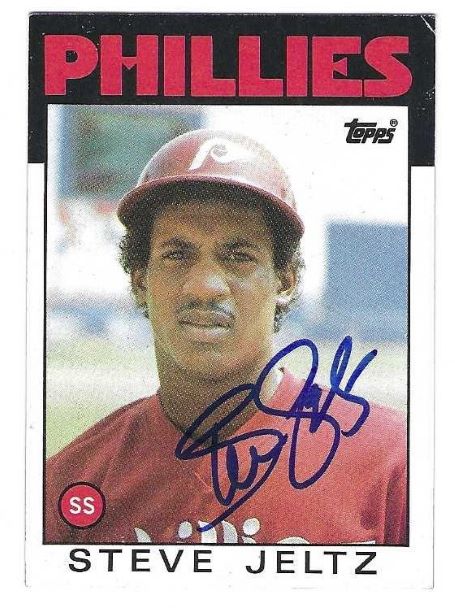 Autographed STEVE JELTZ Philadelphia Phillies 1986 Topps Card