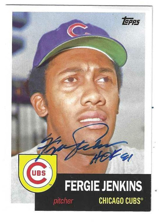 Autographed FERGIE JENKINS Chicago Cubs 2016 Topps Archives Card