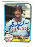 Autographed FERGIE JENKINS Texas Rangers 1981 Fleer Card
