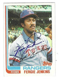 Autographed FERGIE JENKINS Texas Rangers 1982 Topps Card