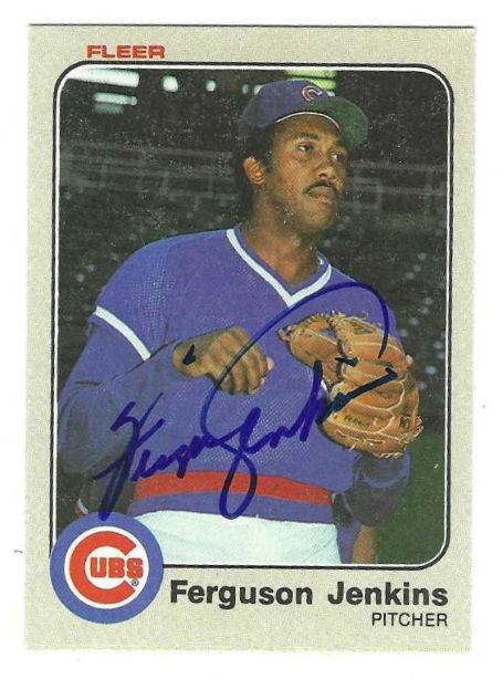Autographed FERGIE JENKINS Texas Rangers 1983 Fleer Card