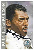Autographed JOHN HENRY JOHNSON Pittsburgh Steelers Ron Mix Hall of Fame Postcard