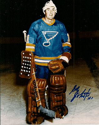 Autographed ED JOHNSTON St. Louis Blues Photo