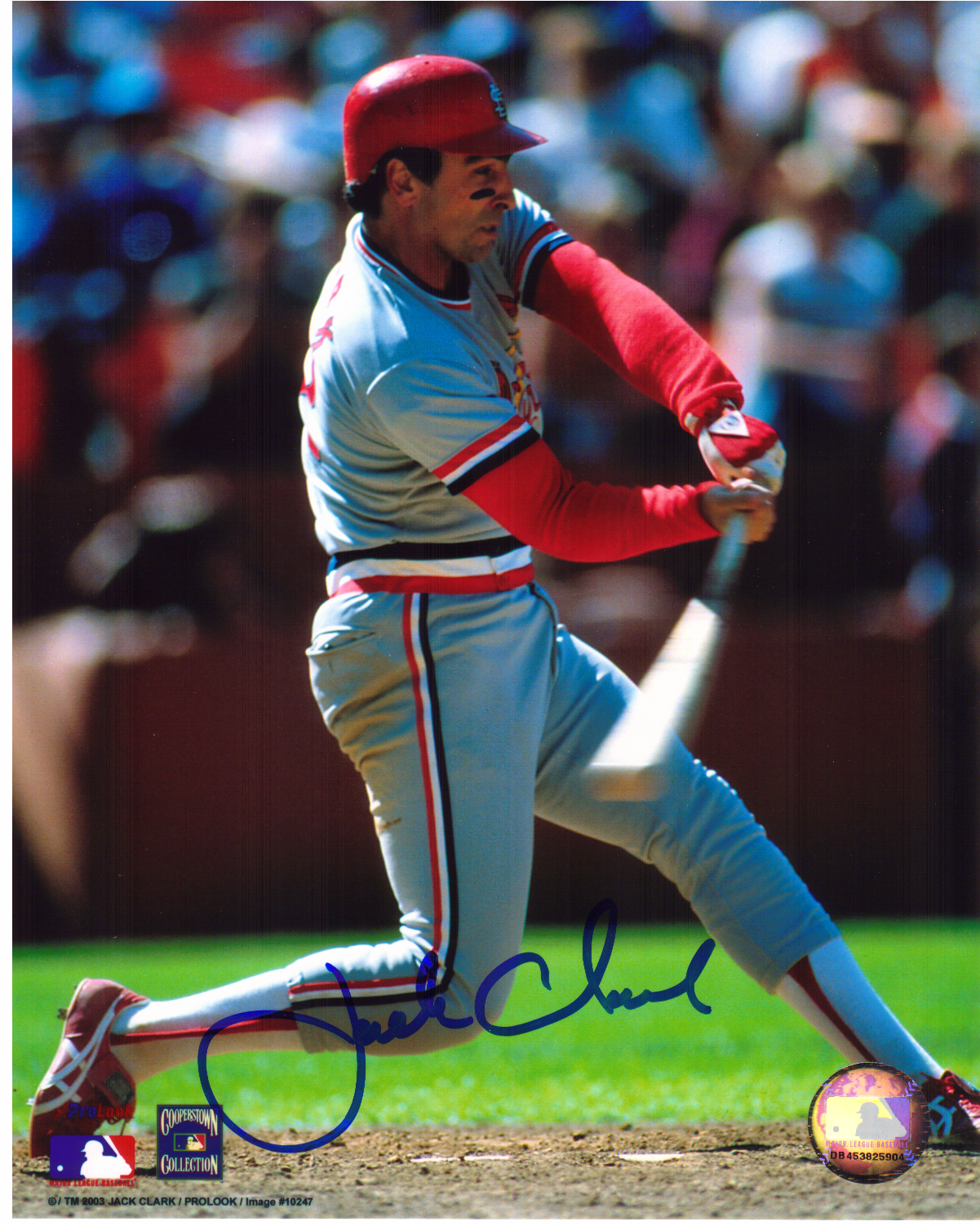 AUTOGRAPHED JACK CLARK 8X10 St. Louis Cardinals Photo