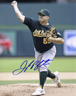 AUTOGRAPHED SIGNED photo JOE BLANTON #1 Oakland A's
