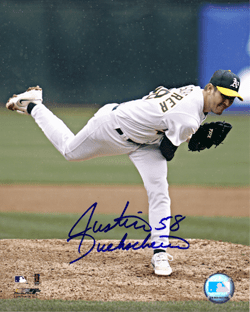 AUTOGRAPHED SIGNED photo JUSTIN DUCHSCHERER #1 Oakland A's