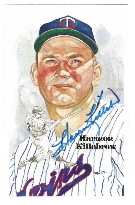 Autographed HARMON KILLEBREW Minnesota Twins Perez-Steele Post Card