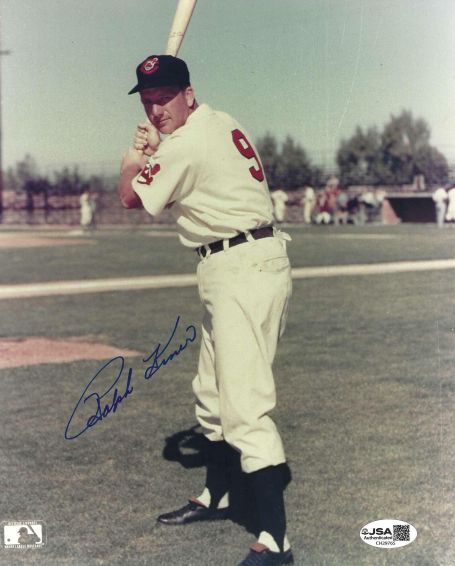Autographed RALPH KINER 8X10 CLEVELAND INDIANS Photo JSA