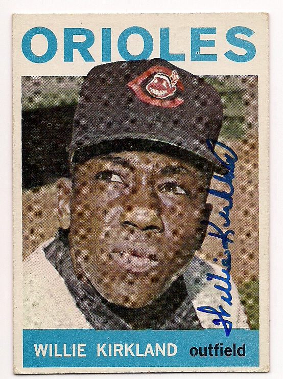 Autographed WILLIE KIRKLAND Baltimore Orioles 1964 Topps Card