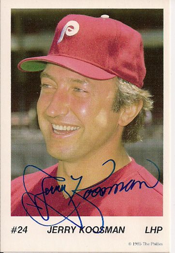 Autographed JERRY KOOSMAN 1987  Phillies Post card