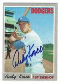 Autographed ANDY KOSCO Los Angeles Dodgers 1970 Topps Card