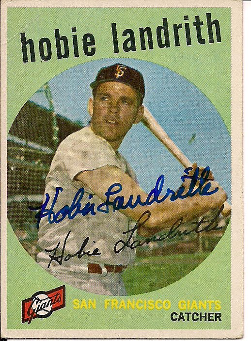 Autographed 1959 HOBIE LANDRITH Topps Card