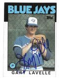 Autographed GARY LAVELLE Toronto Blue Jays 1986 Topps Card