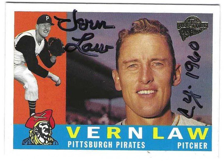Autographed VERN LAW Pittsburgh Pirates 2003 Topps Fan Favorites Card