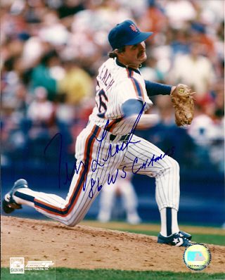 AUTOGRAPHED TERRY LEACH 8x10 New York Mets photo