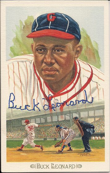 Autographed BUCK LEONARD Perez-Steele Celebration Postcard