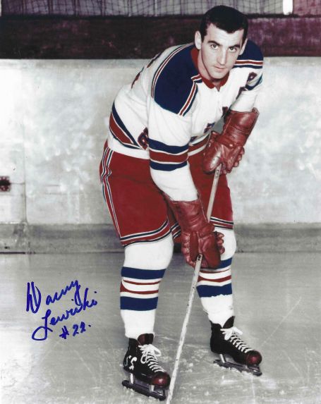 Autographed DANNY LEWICKI 8X10 New York Rangers Photo