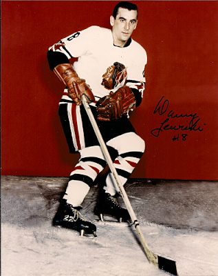 Autographed DENNY LEWICKI Photo - Chicago  Blackhawks