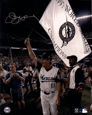 AUTOGRAPHED JIM LEYLAND 8X10 Florida Marlins Photo