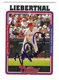 Autographed MIKE LIEBERTHAL Philadelphia Phillies 2005 Topps Card