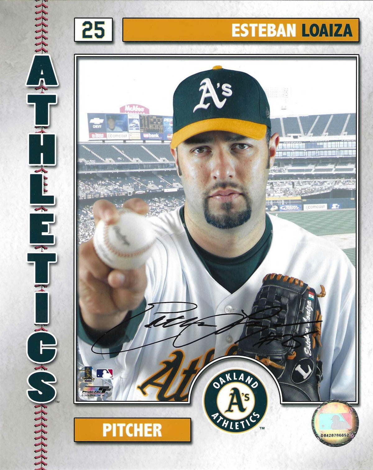 AUTOGRAPHED ESTEBAN LOAIZA 8X10 Oakland A's Photo