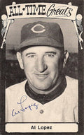 Autographed AL LOPEZ 1975 TCMA Post Card