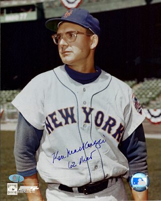 AUTOGRAPHED KEN MACKENZIE  New York Mets 8X10 photo