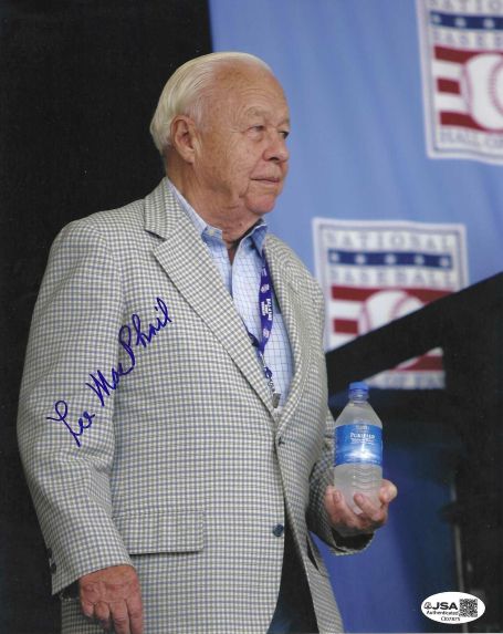 Autographed LEE MACPHAIL 8X10 HOF Photo JSA