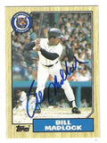 Autographed BILL MADLOCK Detroit Tigers 1987 Topps Card