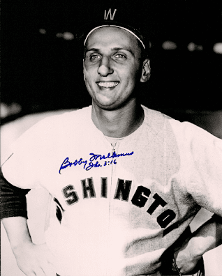 AUTOGRAPHED BOBBY MALKMUS 8X10 Washington Senators Photo