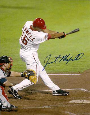 Autographed JUSTIN MAXWELL Washington Nationals Photo