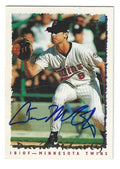 Autographed DAVID MCCARTY Minnesota Twins 1995 Topps Card