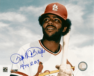 AUTOGRAPHED  BAKE MCBRIDE St. Louis Cardinals photo