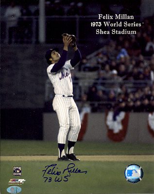 AUTOGRAPHED FELIX MILLAN 8x10 New York Mets photo